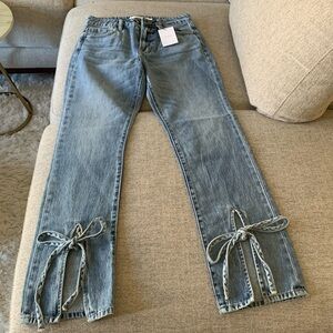 Hidden Tracey High Rise Straight Jeans with tie ankle in Size 25